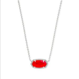 Elisa Silver Pendant Necklace in Red Illusion